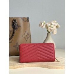 Portafoglio YSL Saint Laurent Monogram Continental con cerniera Rosso