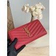 Portafoglio YSL Saint Laurent Monogram Continental con cerniera Rosso