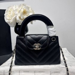 Cloni Borsa shopping Chanel AS4416 Kelly Nano pelle di vitello nera firmate