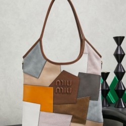 Cloni Bora Pari all'originale replica tote Miu Miu Ivy in pelle patchwork 5BG231 firmate