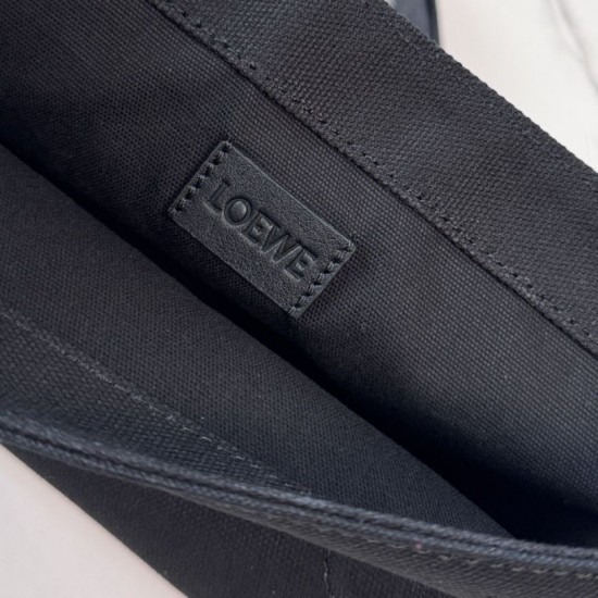 Replica di lusso Bora Pari all'originale replica a tracolla LOEWE Mini Flex tela e pelle scamosciata marrone/nera Imitazioni Cloni Bora Pari all'originale replica a tracolla LOEWE Mini Flex tela e pelle scamosciata marrone/nera firmate
