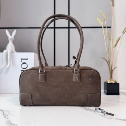 Cloni Borse Imitazioni a tracolla Loewe Amazona 31 pelle nabuk granulata marrone  firmate