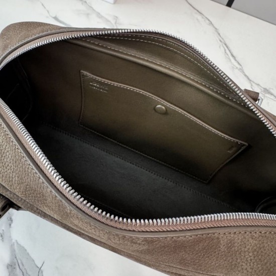 Replica di lusso Borse Imitazioni a tracolla Loewe Amazona 31 pelle nabuk granulata marrone Imitazioni Cloni Borse Imitazioni a tracolla Loewe Amazona 31 pelle nabuk granulata marrone firmate