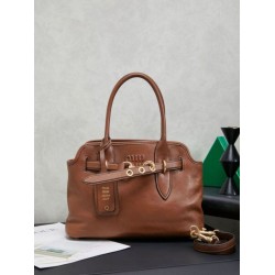 Borse tote pelle Miu Miu Adventure 5BA292 Marrone