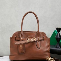 Cloni Borse tote pelle Miu Miu Adventure 5BA292 Marrone firmate