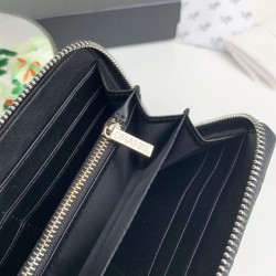 Replica di lusso Portafoglio Chanel Caviar trapuntato con soffietto e cerniera nero Imitazioni Cloni Portafoglio Chanel Caviar trapuntato con soffietto e cerniera nero firmate