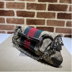 Replica di lusso Qualità premium Borse Gucci Horsebit Chain tela GG 764255 marrone Imitazioni Cloni Qualità premium Borse Replica Gucci Horsebit Chain tela GG 764255 marrone firmate