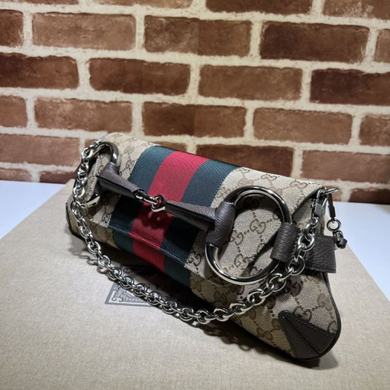 Replica di lusso Qualità premium Borse Gucci Horsebit Chain tela GG 764255 marrone Imitazioni Cloni Qualità premium Borse Replica Gucci Horsebit Chain tela GG 764255 marrone firmate