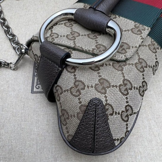 Replica di lusso Qualità premium Borse Gucci Horsebit Chain tela GG 764255 marrone Imitazioni Cloni Qualità premium Borse Replica Gucci Horsebit Chain tela GG 764255 marrone firmate