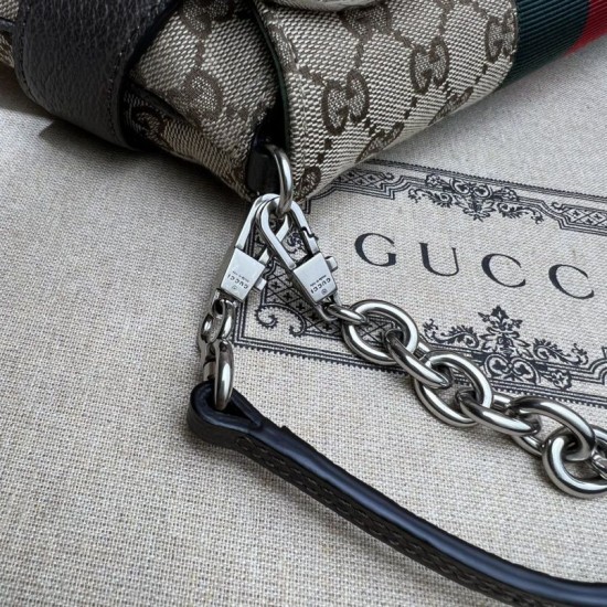 Replica di lusso Qualità premium Borse Gucci Horsebit Chain tela GG 764255 marrone Imitazioni Cloni Qualità premium Borse Replica Gucci Horsebit Chain tela GG 764255 marrone firmate