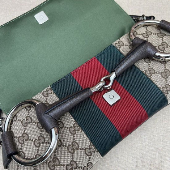 Replica di lusso Qualità premium Borse Gucci Horsebit Chain tela GG 764255 marrone Imitazioni Cloni Qualità premium Borse Replica Gucci Horsebit Chain tela GG 764255 marrone firmate
