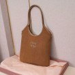 Borsa a tracolla/hobo Miu Miu Ivy velluto a coste 5BG231 Marrone
