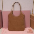 Borsa a tracolla/hobo Miu Miu Ivy velluto a coste 5BG231 Marrone