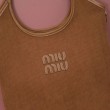 Borsa a tracolla/hobo Miu Miu Ivy velluto a coste 5BG231 Marrone