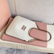 Borse Replica a tracolla Miu Miu Ivy denim con finiture pelle 5BG231 Bianca