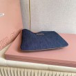 Borsa a tracolla Miu Miu Ivy denim con finiture pelle 5BG231 Blu