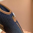 Borsa a tracolla Miu Miu Ivy denim con finiture pelle 5BG231 Blu