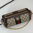 Borsa a tracolla piccola Gucci Ophidia 795194 Caffè