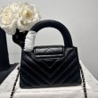 Borsa shopping Chanel AS4416 Kelly Nano pelle di vitello nera