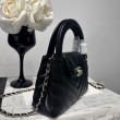 Borsa shopping Chanel AS4416 Kelly Nano pelle di vitello nera