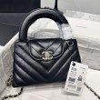 Borsa shopping Chanel AS4416 Kelly Nano pelle di vitello nera