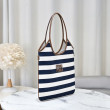Imitazioni borse griffate tote tela Ivy di Miu Miu 5BG231 blu navy con righe bianche Imitazioni borse griffate tote tela Ivy di Miu Miu 5BG231 blu navy con righe bianche
