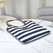 Imitazioni borse griffate tote tela Ivy di Miu Miu 5BG231 blu navy con righe bianche Imitazioni borse griffate tote tela Ivy di Miu Miu 5BG231 blu navy con righe bianche