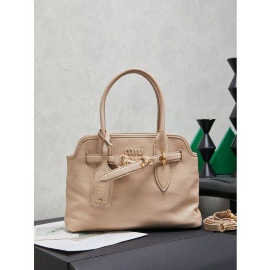 Borse tote pelle Miu Miu Adventure 5BA292 Bianco Crema