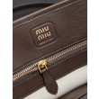 Borse tote pelle Miu Miu Adventure 5BA292 Caffè