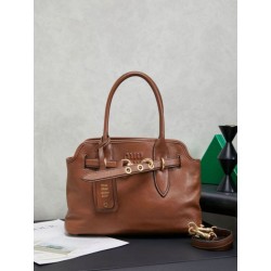 Borse tote pelle Miu Miu Adventure 5BA292 Marrone