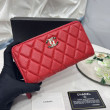 Qualità superiore replica Dettagli perfetti Portafoglio Chanel con cerniera pelle trapuntata rosso caviale Qualità superiore replica Dettagli perfetti Portafoglio Chanel con cerniera pelle trapuntata rosso caviale