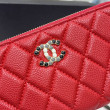 Qualità superiore replica Dettagli perfetti Portafoglio Chanel con cerniera pelle trapuntata rosso caviale Qualità superiore replica Dettagli perfetti Portafoglio Chanel con cerniera pelle trapuntata rosso caviale