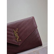 Pochette YSL Saint Laurent Grain De Poudre Matelassé Chevron Envelope bordeaux Pochette YSL Saint Laurent Grain De Poudre Matelassé Chevron Envelope bordeaux