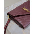 Pochette YSL Saint Laurent Grain De Poudre Matelassé Chevron Envelope bordeaux Pochette YSL Saint Laurent Grain De Poudre Matelassé Chevron Envelope bordeaux