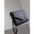 Pochette YSL Saint Laurent Grain De Poudre Matelassé Chevron Envelope Nero Pochette YSL Saint Laurent Grain De Poudre Matelassé Chevron Envelope Nero