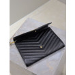 Pochette YSL Saint Laurent Grain De Poudre Matelassé Chevron Envelope Nero Pochette YSL Saint Laurent Grain De Poudre Matelassé Chevron Envelope Nero