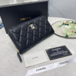 Portafoglio Chanel con cerniera pelle trapuntata Nero caviale Portafoglio Chanel con cerniera pelle trapuntata Nero caviale
