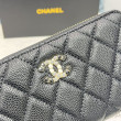 Portafoglio Chanel con cerniera pelle trapuntata Nero caviale Portafoglio Chanel con cerniera pelle trapuntata Nero caviale
