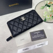 Portafoglio Chanel con cerniera pelle trapuntata Nero caviale Portafoglio Chanel con cerniera pelle trapuntata Nero caviale