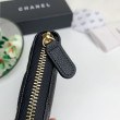Portafoglio grande Chanel Caviar trapuntato con soffietto e cerniera nero Portafoglio grande Chanel Caviar trapuntato con soffietto e cerniera nero