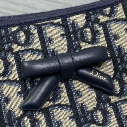 Cloni Borsa Replica 1:1 Shopping Dior piccola/grande jacquard blu Dior Oblique firmate