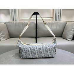 Borsa D-Journey piccola/media Dior Oblique Jacquard Beige
