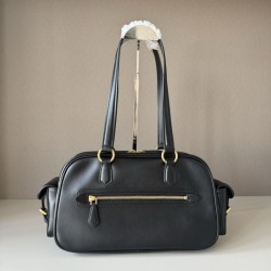 Replica di lusso Borse a tracolla Miu Miu Pocket con manico superiore Nero Imitazioni Cloni Borse a tracolla Miu Miu Pocket con manico superiore Nero firmate