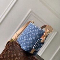 Replica di lusso Qualità superiore replica a secchiello in denim Louis Vuitton All In BB M28107 Imitazioni Cloni Qualità superiore replica a secchiello in denim Louis Vuitton All In BB M28107 firmate