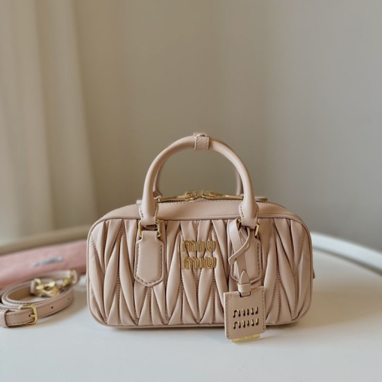 Borsa a mano Miu Miu Arcadie Matelassé Nappa 5BB142 marrone