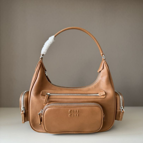 Borsa a tracolla Miu Miu Pocket Nappa 5BC189 Caramello Borsa a tracolla Miu Miu Pocket Nappa 5BC189 Caramello
