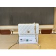 Qualità superiore replica Portafoglio Chanel trapuntato in caviale perlato con catena Woc Bianco