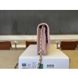 Qualità da grande replica Portafoglio Chanel trapuntato in caviale perlato con catena Woc Rosa