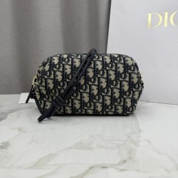 Pochette Borse Dior Bow Dior jacquard Oblique con motivo blu Pochette Borse Dior Bow Dior jacquard Oblique con motivo blu