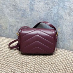 Replica di lusso Borsa a tracolla mini Loulou YSL Saint Laurent Bordeaux Imitazioni Cloni Borsa a tracolla mini Loulou YSL Saint Laurent Bordeaux firmate